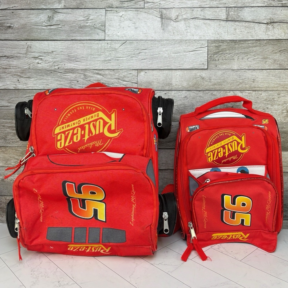 Disney Pixar Lightning McQueen Rust-eze Backpack & Lunch Bag Set - Kids